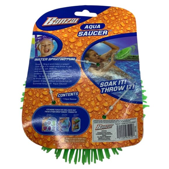 Banzai Green Aqua Splash Saucer Water Soaker Toy Kids 6+ Pool Beach NEW - Picture 2 of 2